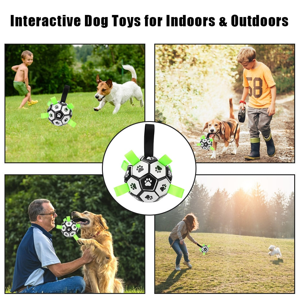 Puppy Outdoor Training Soccer 15cm Dog Bite Chew Balls Interactive Pet Football Toys With Grab Tabs Pets Accessories - Urban Pet Plaza 