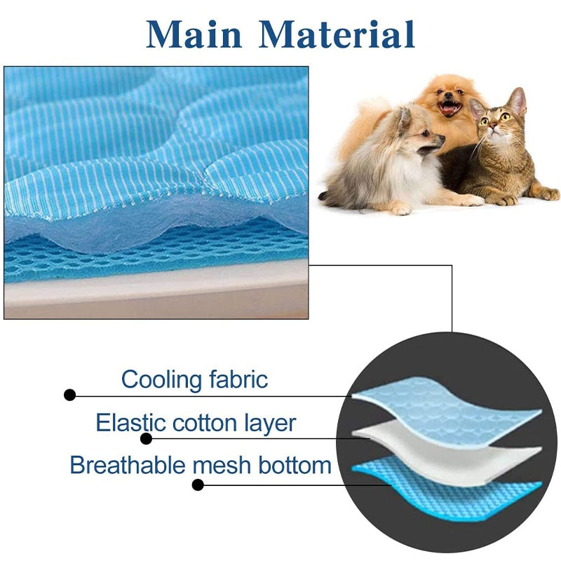 Dog Cooling Mat Extra Large Summer Pet Cold Bed for Small Big Dogs Cat Durable Blanket Sofa Cat Ice Pad Blanket Pet Accessories - Urban Pet Plaza 