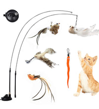 Funny Simulation Bird Interactive Cat Toy with Super Suction Cup Feather Bird for Kitten Play Chase Exercise Cat Toy Supplies - Urban Pet Plaza 