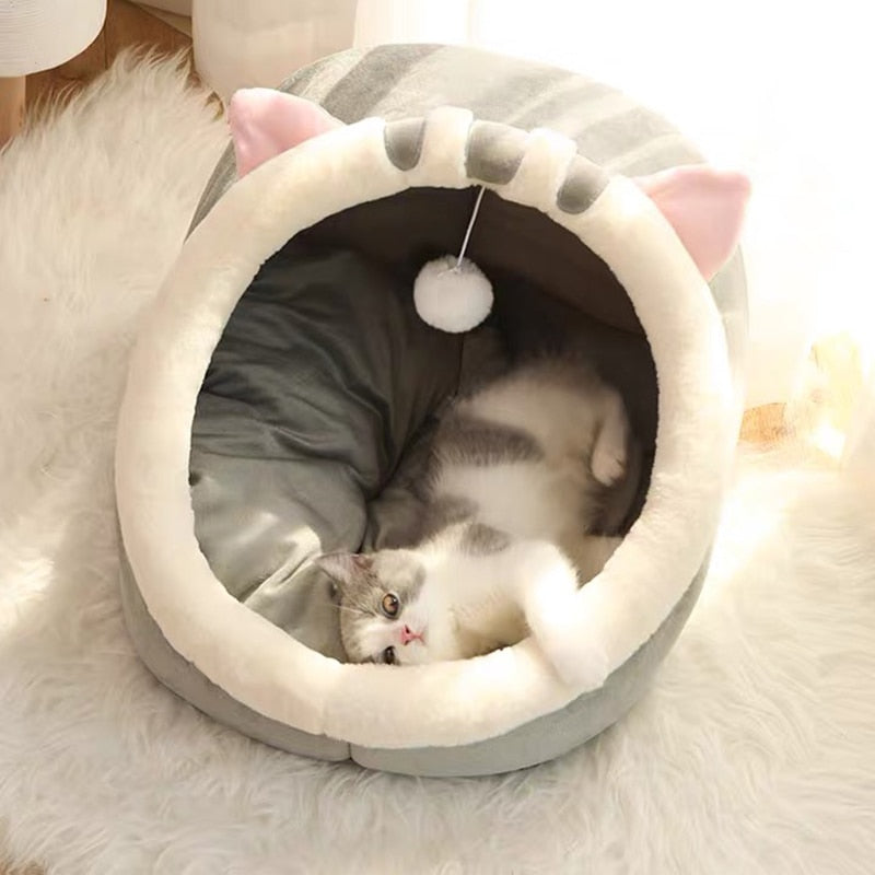 Deep Sleep Cat Bed Warm Pet Basket Cozy Cat House Kitten Lounger Cushion Cat Nesk Tent Very Soft Small Dog Mat Bag Cave Cats Bed - Urban Pet Plaza 