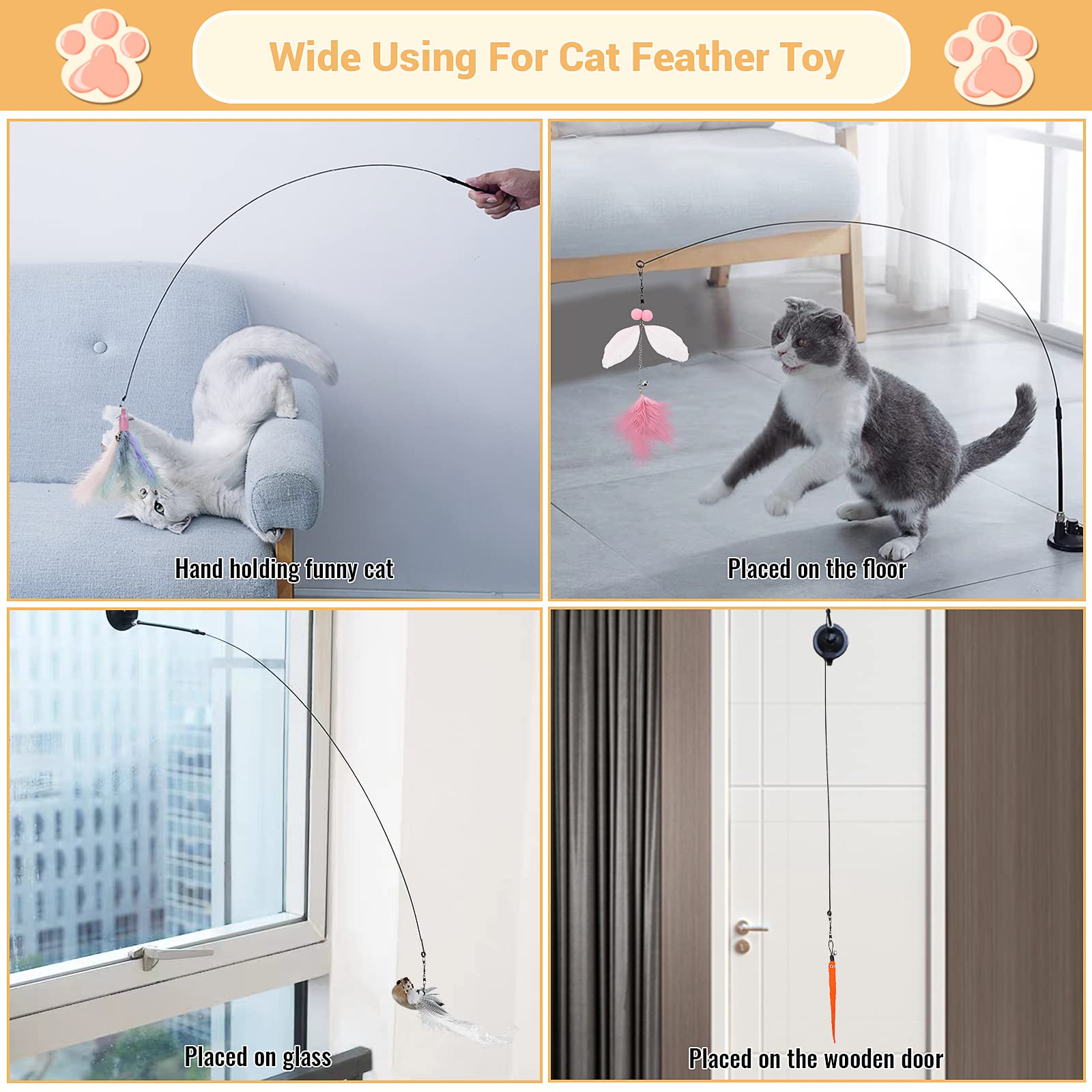 Funny Simulation Bird Interactive Cat Toy with Super Suction Cup Feather Bird for Kitten Play Chase Exercise Cat Toy Supplies - Urban Pet Plaza 