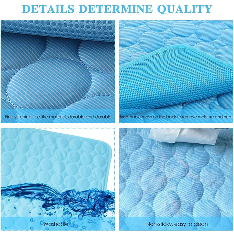 Dog Cooling Mat Extra Large Summer Pet Cold Bed for Small Big Dogs Cat Durable Blanket Sofa Cat Ice Pad Blanket Pet Accessories - Urban Pet Plaza 