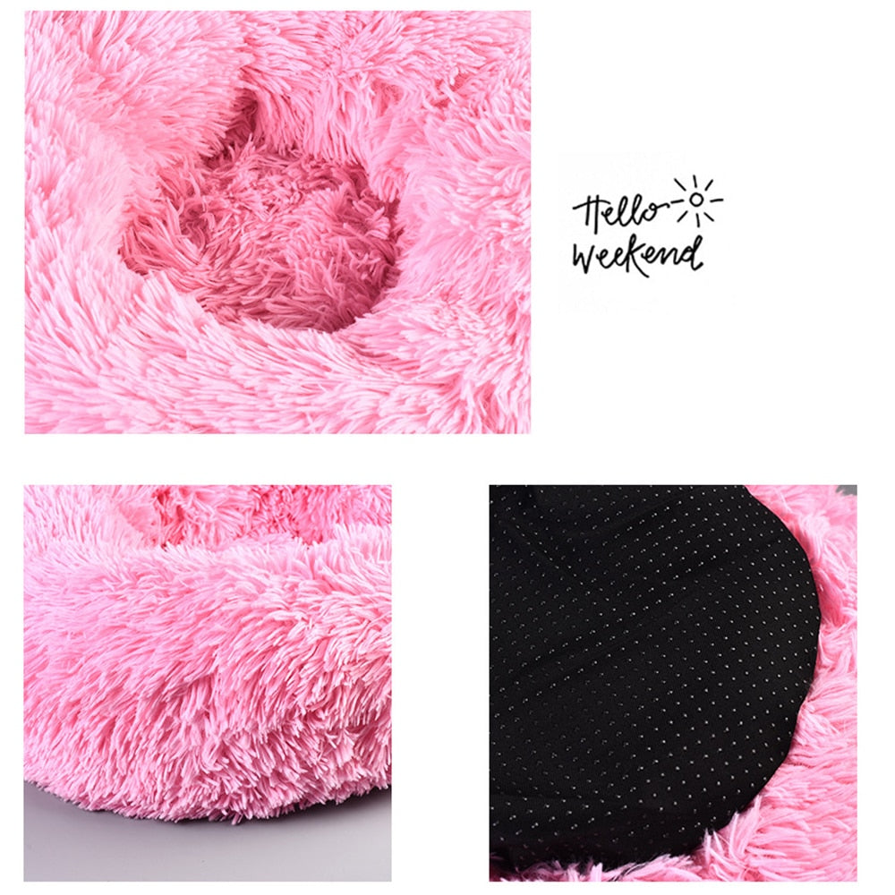 Super Soft Pet Bed Kennel Dog Round Cat Winter Warm Sleeping Bag Long Plush Large Puppy Cushion - Urban Pet Plaza 