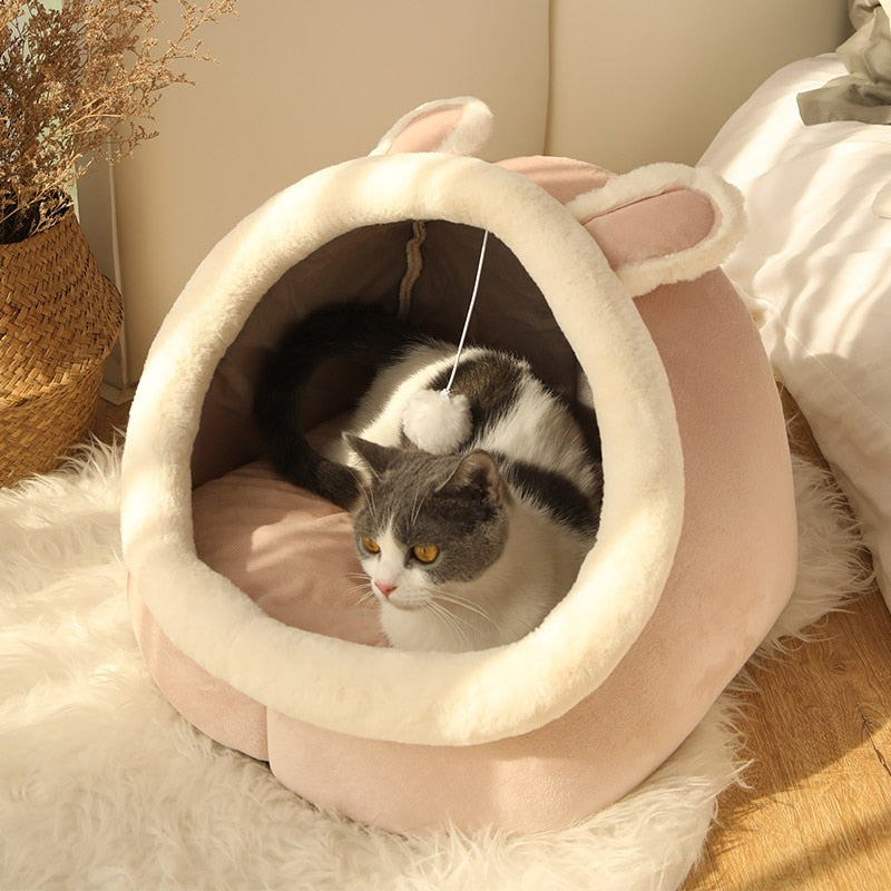 Deep Sleep Cat Bed Warm Pet Basket Cozy Cat House Kitten Lounger Cushion Cat Nesk Tent Very Soft Small Dog Mat Bag Cave Cats Bed - Urban Pet Plaza 