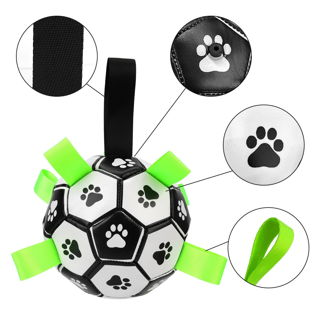 Puppy Outdoor Training Soccer 15cm Dog Bite Chew Balls Interactive Pet Football Toys With Grab Tabs Pets Accessories - Urban Pet Plaza 