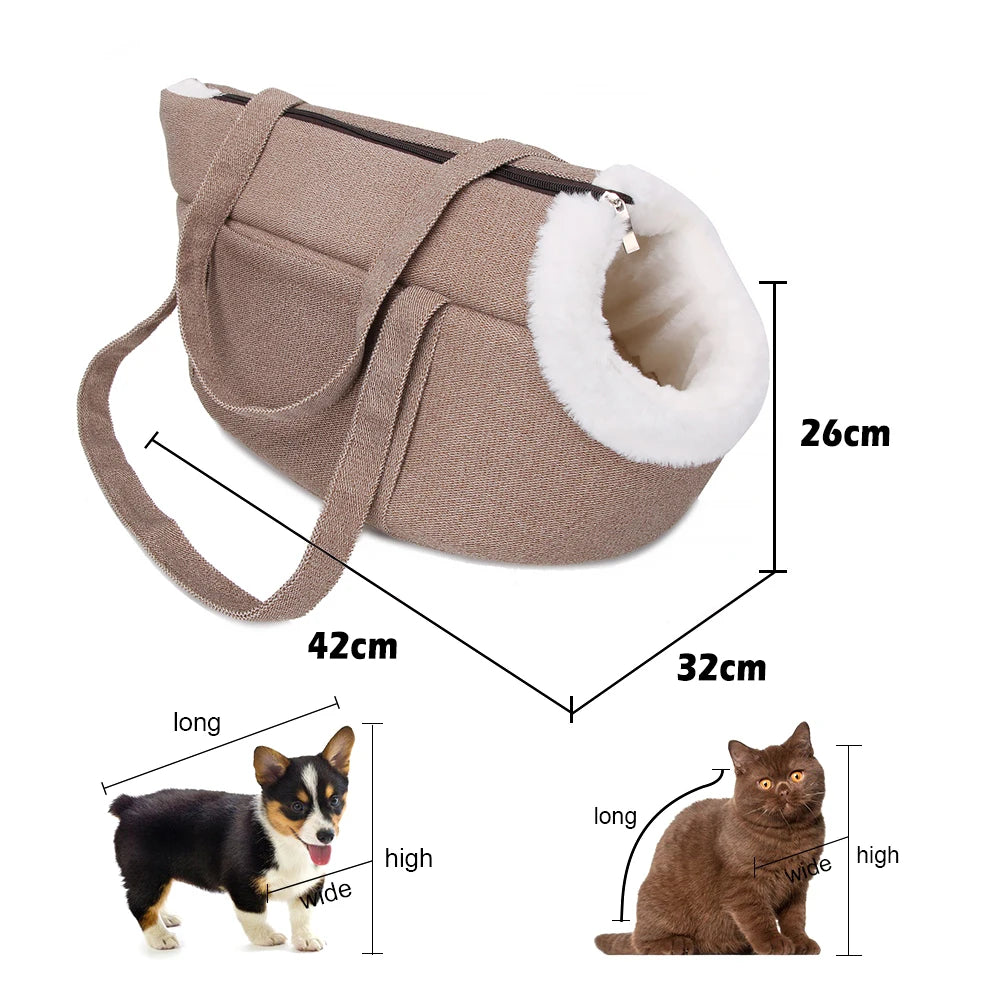 Pets Carrier for Cat Carrying Bag for Cats Backpack for Cat Panier Handbag Travel Small Bag Plush Puppy Bed Pet Products Gatos - Urban Pet Plaza 