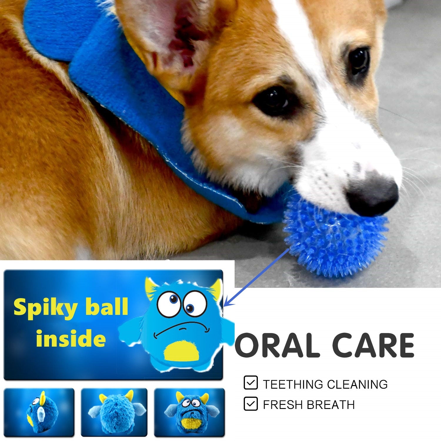 Squeaker Interactive Dog Toy Balls for Small Dogs Play Bite Resistant Chew Ball Toys for Large Dogs Puzzle Training Accessories - Urban Pet Plaza 