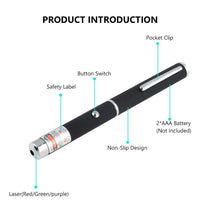 Laser Pointer 4mW High Pointer Laser Meter Pet Cat Toy Light Sight 530Nm 405Nm 650Nm Power Red Dot Office Interactive Laser Pen - Urban Pet Plaza 