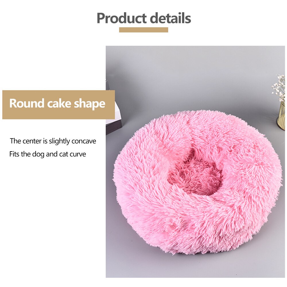 Super Soft Pet Bed Kennel Dog Round Cat Winter Warm Sleeping Bag Long Plush Large Puppy Cushion - Urban Pet Plaza 