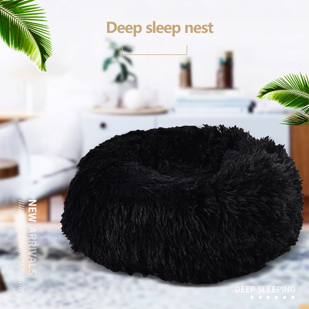 Super Soft Pet Bed Kennel Dog Round Cat Winter Warm Sleeping Bag Long Plush Large Puppy Cushion - Urban Pet Plaza 