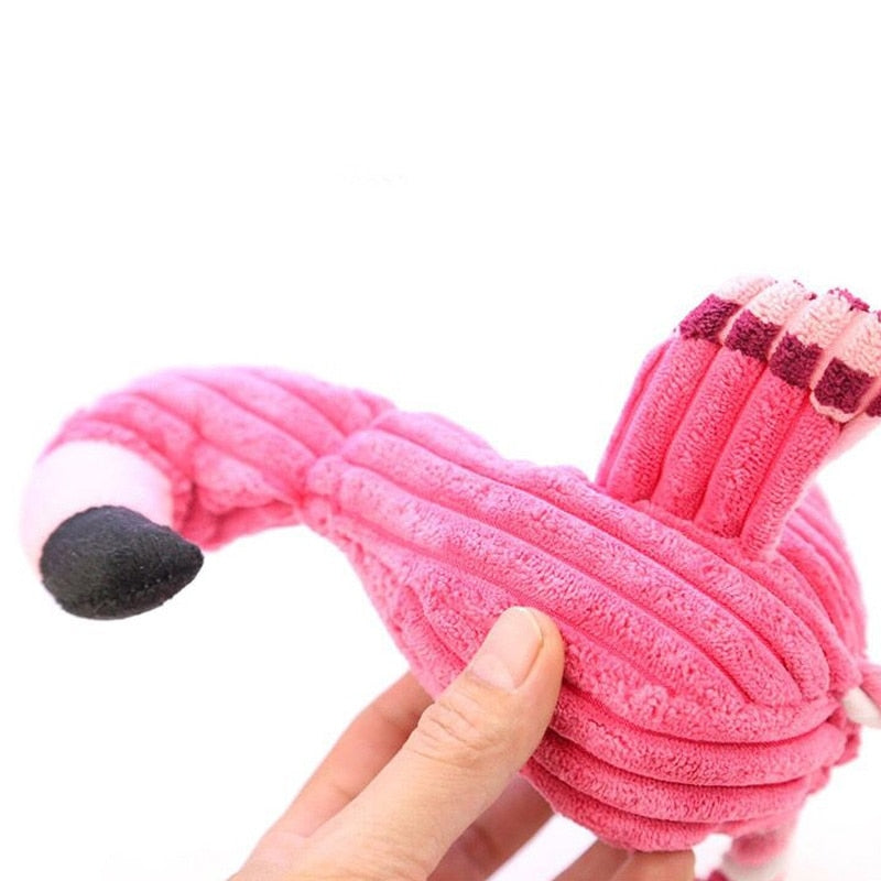 Cute Plush Flamingo Pet Dogs Bite Chew Toys Chihuahua/Yorkshire/Bulldog/Pug/Corgi Small Dog Interactive /Squeaky Sound Toy - Urban Pet Plaza 