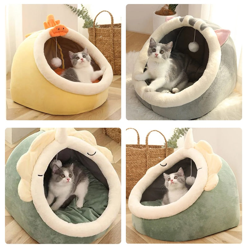 Deep Sleep Cat Bed Warm Pet Basket Cozy Cat House Kitten Lounger Cushion Cat Nesk Tent Very Soft Small Dog Mat Bag Cave Cats Bed - Urban Pet Plaza 