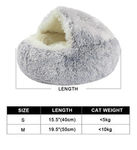 New Warm Dog Cat Bed Round Long Plush Cat's House Cave Pet Kitten Cushion Basket Sleepping Mat for Cats Small Dog Chihuahua Nest - Urban Pet Plaza 