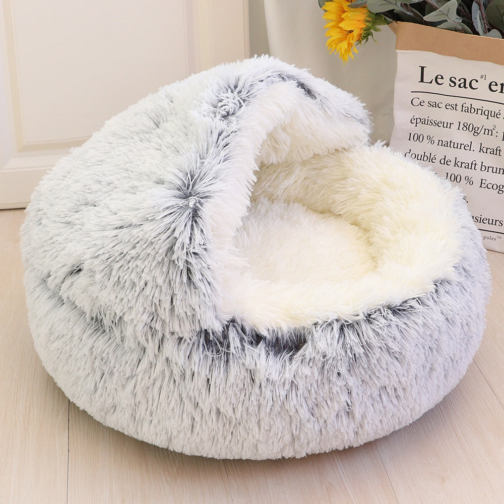 New Warm Dog Cat Bed Round Long Plush Cat's House Cave Pet Kitten Cushion Basket Sleepping Mat for Cats Small Dog Chihuahua Nest - Urban Pet Plaza 