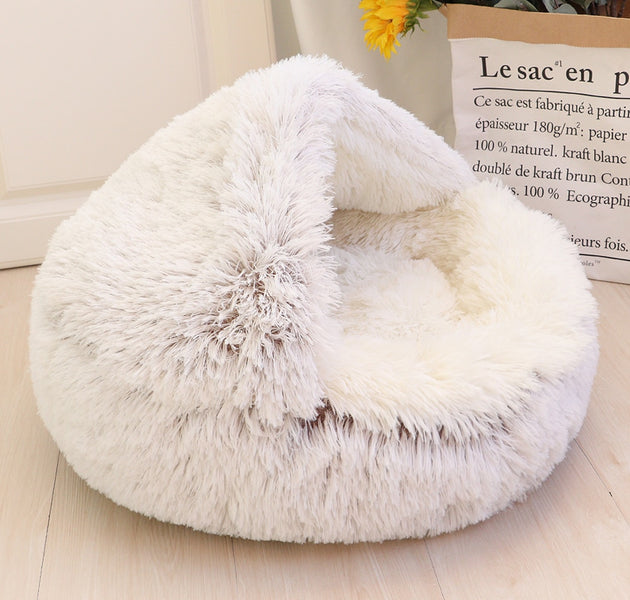 New Warm Dog Cat Bed Round Long Plush Cat's House Cave Pet Kitten Cushion Basket Sleepping Mat for Cats Small Dog Chihuahua Nest - Urban Pet Plaza 