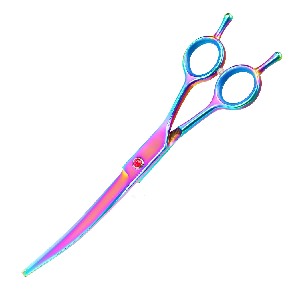 Portable Curved Pet Hair Scissors Grooming Both Hand Available Stainless Steel Dog Scissors Pets Shears Animal Cutting Scissors - Urban Pet Plaza 