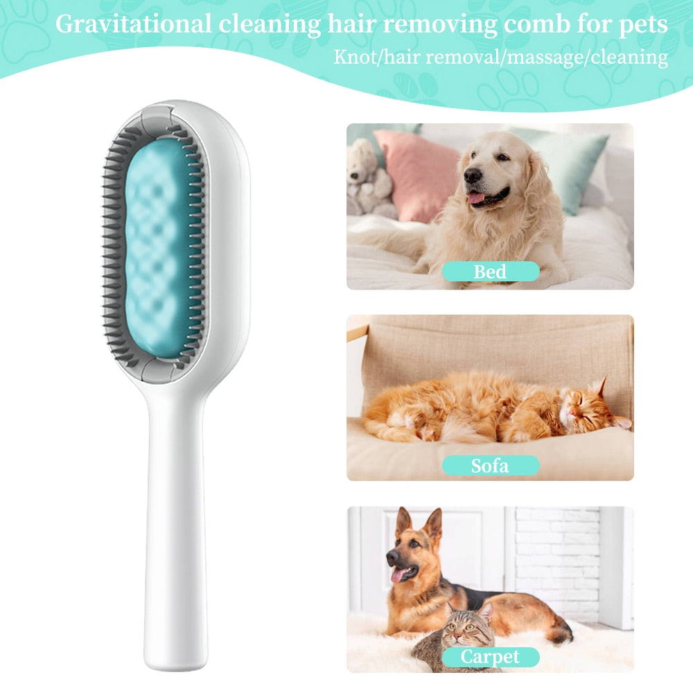 Double Sided Hair Removal Brushes for Cat Dog Pet Grooming Comb with Wipes Kitten Brush Pet Products Supplies - Urban Pet Plaza 