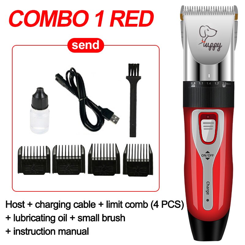 Dog Clipper Suit Dog Hair Clipper GroominHaircut Trimmer Shaver Set Pets Cordless Rechargeable Professional Multiple PET Uses - Urban Pet Plaza 