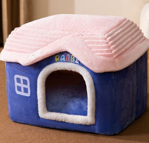 Foldable Dog House Pet Cat Bed Winter Dog Villa Sleep Kennel Removable Nest Warm Enclosed Cave Sofa Pets Supplies - Urban Pet Plaza 