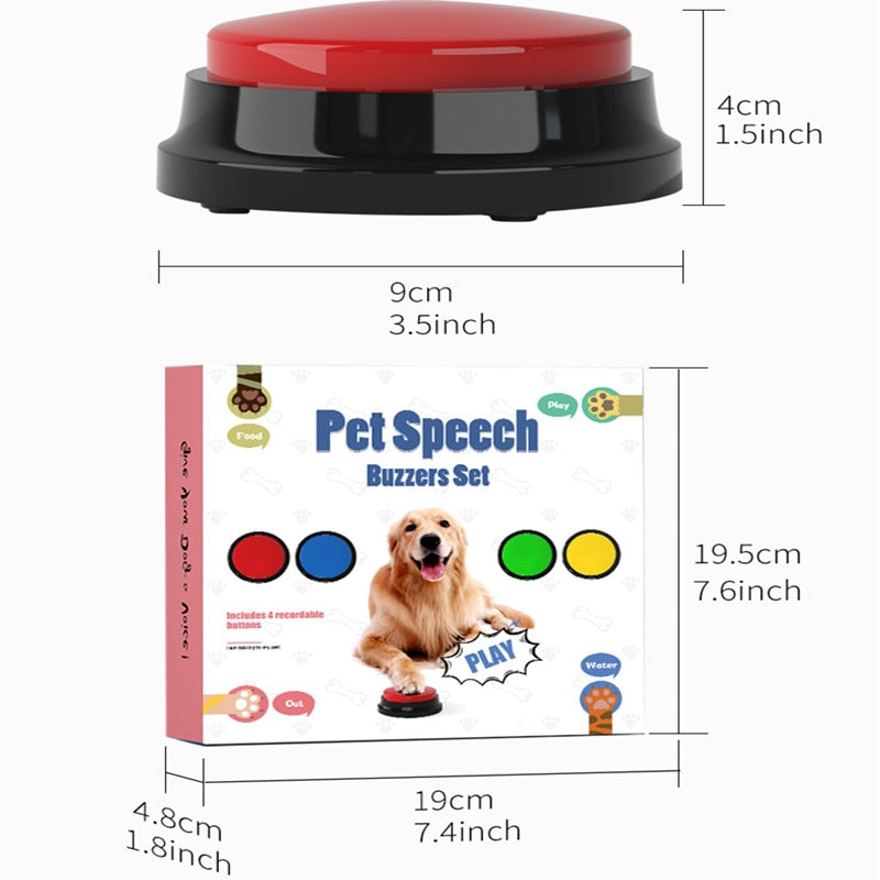 Recordable Dog Training Buttons Pet Talking Toys Pet Interactive toys Speech Buttons Pet toys For Pet Interactive - Urban Pet Plaza 