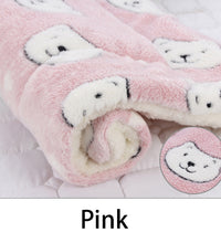 Pet Sleeping Mat Dog Bed Cat Bed Soft Hair Thickened Blanket Pad Fleece Home Washable Warm Bear Pattern Blanket Pet Supplies - Urban Pet Plaza 