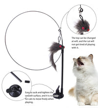 Handfree Bird/Feather Cat Wand with Bell Powerful Suction Cup Interactive Toys for Cats Kitten Hunting Exercise Pet Products - Urban Pet Plaza 