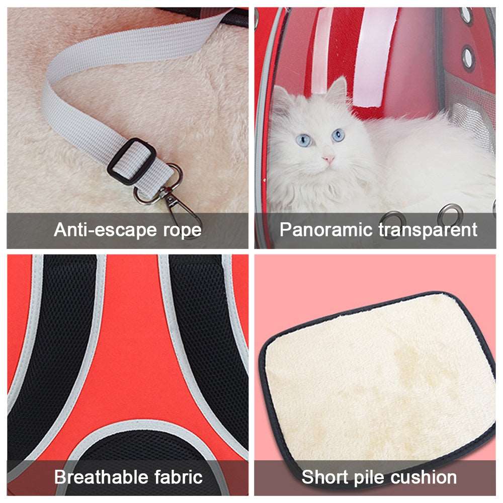 Cat Carrying Bag Space Pet Backpack Breathable Portable Transparent Backpack Puppy Dog Transport Carrier Space Capsule Bag Pets - Urban Pet Plaza 