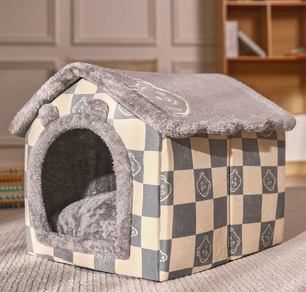 Foldable Dog House Kennel Bed Mat For Small Medium Dogs Cats Winter Warm Cat bed Nest Pet Products Basket Pets Puppy Cave Sofa - Urban Pet Plaza 