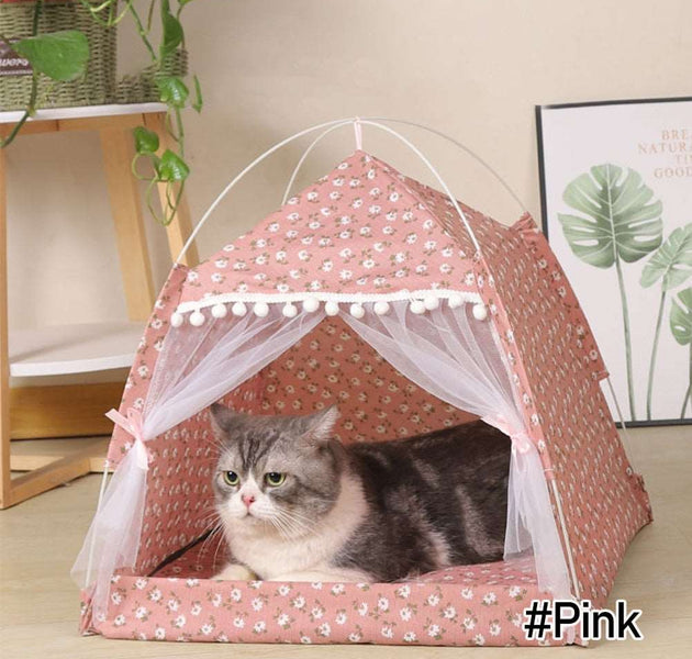 Cat Tent Bed Pet Products The General Teepee Closed Cozy Hammock with Floors Cat House Pet Small Dog House Accessories Products - Urban Pet Plaza 