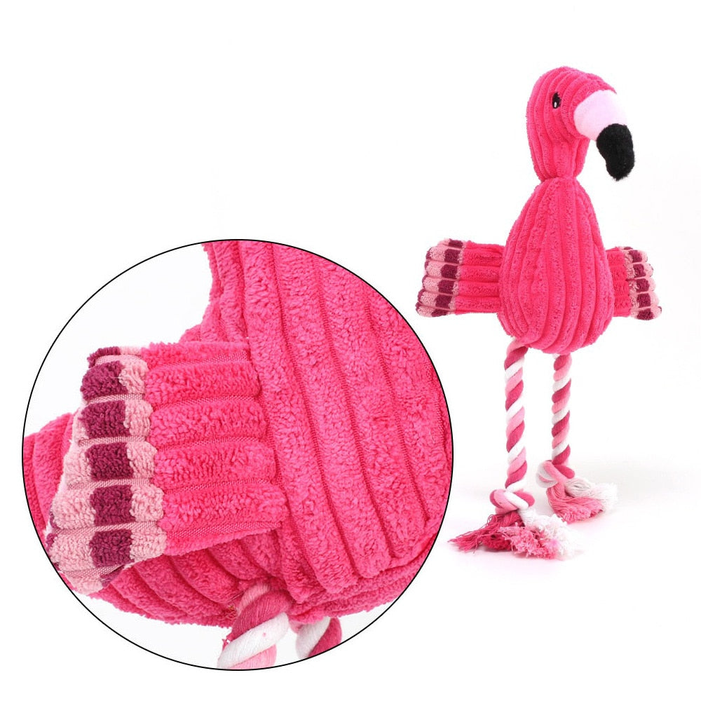 Cute Plush Flamingo Pet Dogs Bite Chew Toys Chihuahua/Yorkshire/Bulldog/Pug/Corgi Small Dog Interactive /Squeaky Sound Toy - Urban Pet Plaza 