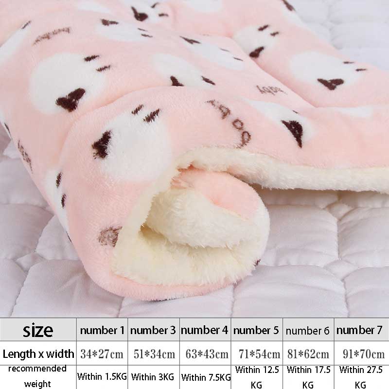 Soft Flannel Thickening Pet Soft Fleece Pad Pet Blanket Mattress Puppy Cat Sofa Mat Home Carpet Warm Sleep Set Dog Bed - Urban Pet Plaza 