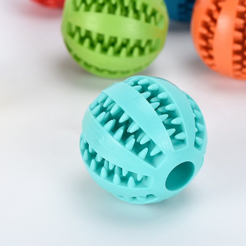 Natural Rubber Pet Dog Toys Dog Chew Toys Tooth Cleaning Treat Ball Extra-tough Interactive Elasticity Ball for Pet Accessories - Urban Pet Plaza 