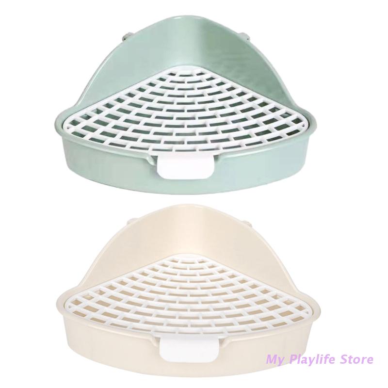 Bunny Litter Box Small Pet Toilet Triangle Potty Trainer Corner Litter Bedding Box for Hamsters Guinea Pigs Critters - Urban Pet Plaza 