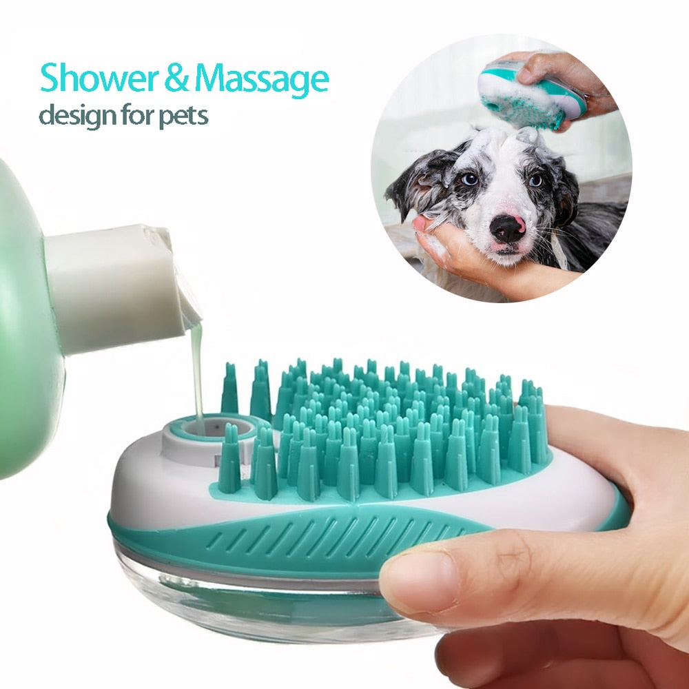 Pet Dog Cat Bath Brush 2-in-1 Pet SPA Massage Comb Soft Silicone Pet Shower Hair Grooming Cmob Dog Cleaning Tool Pet Supplies - Urban Pet Plaza 