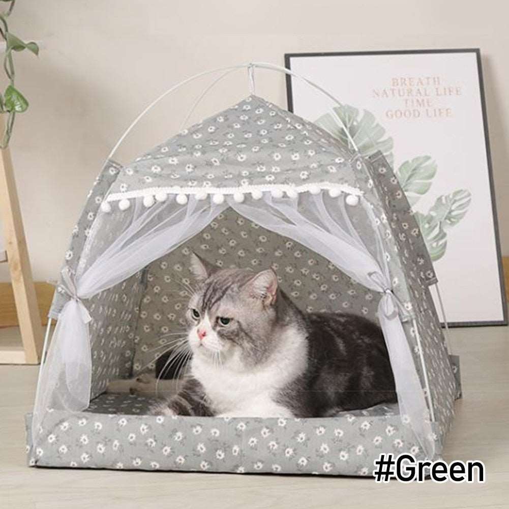 Cat Tent Bed Pet Products The General Teepee Closed Cozy Hammock with Floors Cat House Pet Small Dog House Accessories Products - Urban Pet Plaza 