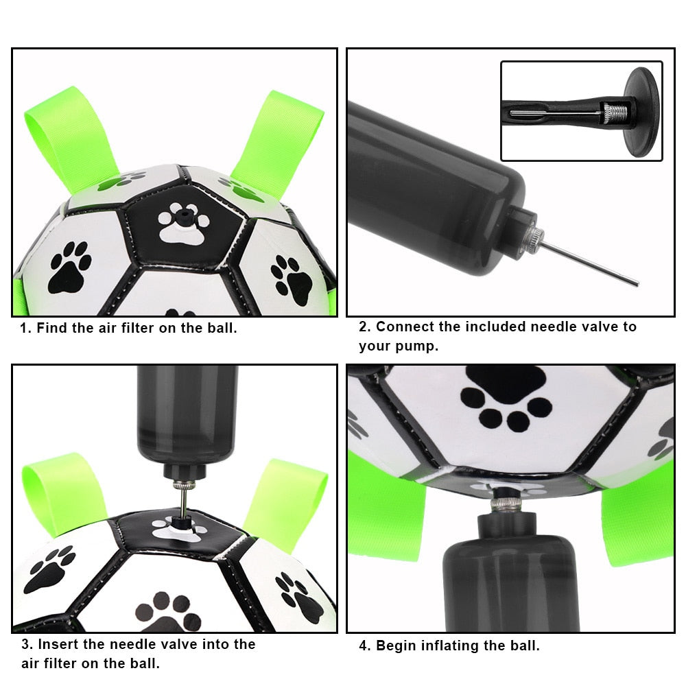 Puppy Outdoor Training Soccer 15cm Dog Bite Chew Balls Interactive Pet Football Toys With Grab Tabs Pets Accessories - Urban Pet Plaza 