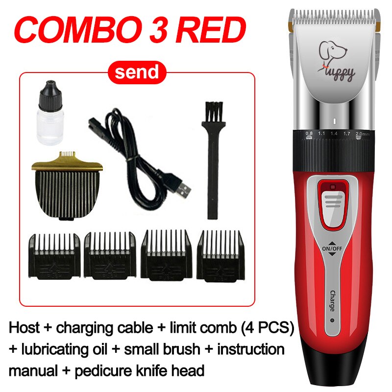 Dog Clipper Suit Dog Hair Clipper GroominHaircut Trimmer Shaver Set Pets Cordless Rechargeable Professional Multiple PET Uses - Urban Pet Plaza 