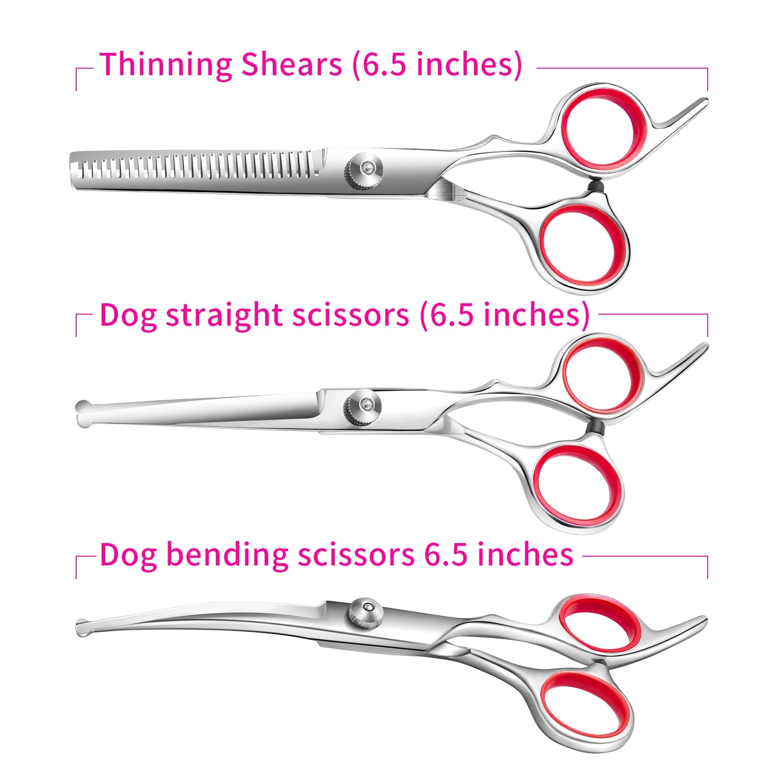 Dog Grooming Scissors Professional Stainless Steel Pet Hair Cutting Shears Safety Round Tip Pet Grooming Scissors Kit - Urban Pet Plaza 