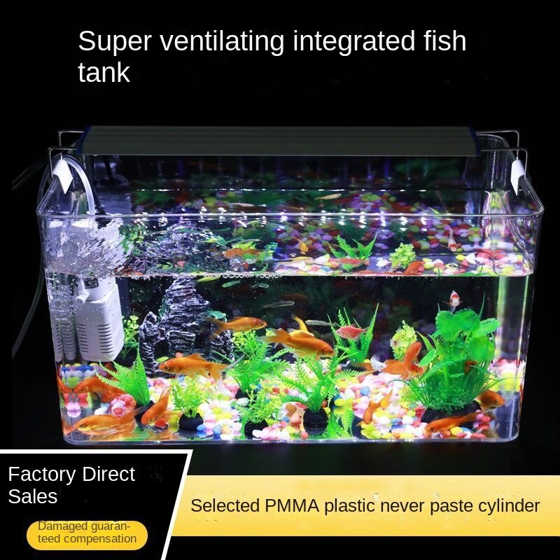 Plexiglass Aquarium Box Ultra-white Organic Glass Explosion-proof Acrylic Fish Tank Tabletop Small Ecological Water Tank - Urban Pet Plaza 