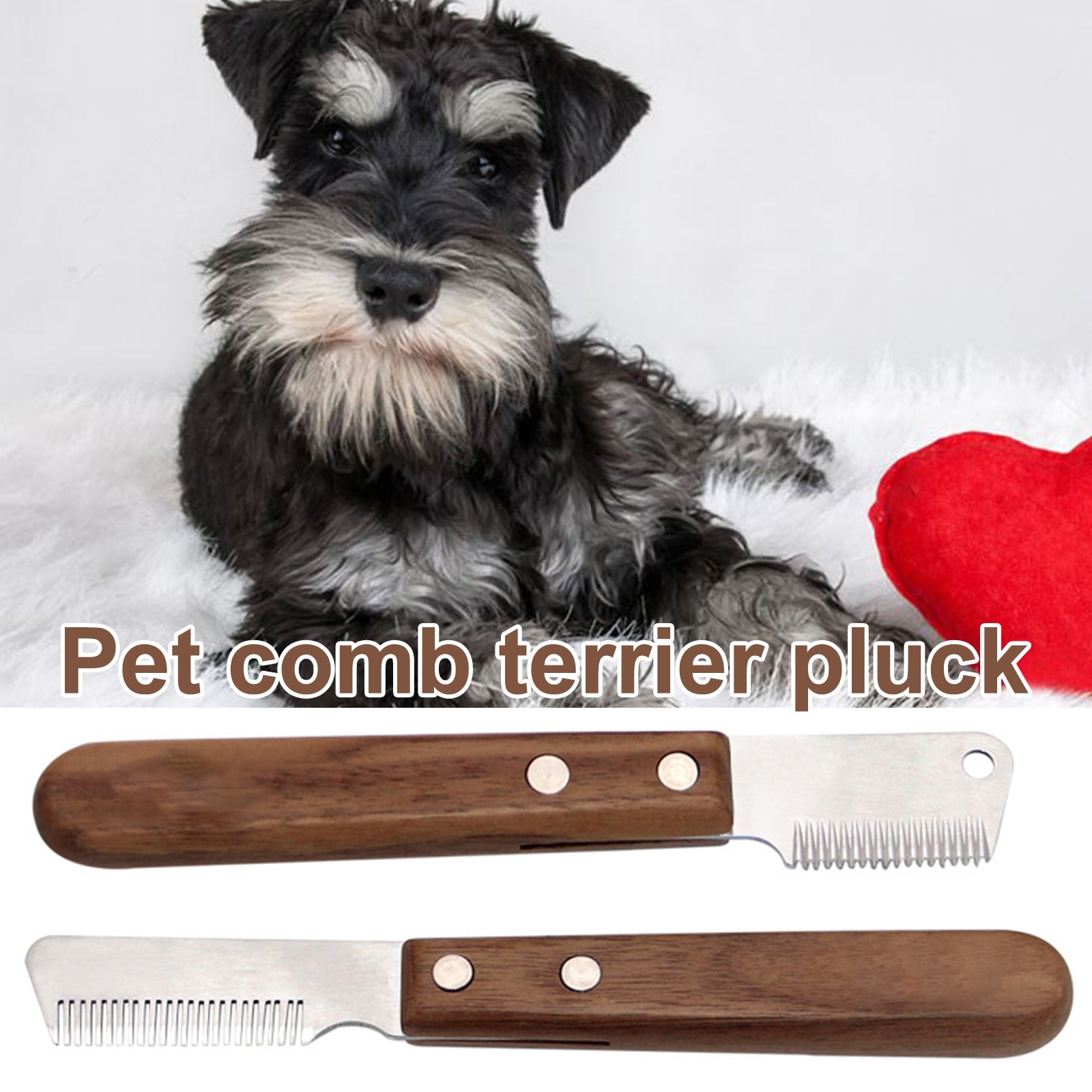 Handle Dog Stainless Steel Brushes Grooming Combs for Dog Pets Comb Coat Stripping Knife Stripper Trimmer Wooded Cleaning Tool - Urban Pet Plaza 