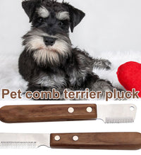 Handle Dog Stainless Steel Brushes Grooming Combs for Dog Pets Comb Coat Stripping Knife Stripper Trimmer Wooded Cleaning Tool - Urban Pet Plaza 