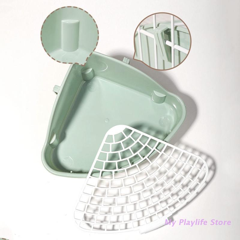 Bunny Litter Box Small Pet Toilet Triangle Potty Trainer Corner Litter Bedding Box for Hamsters Guinea Pigs Critters - Urban Pet Plaza 