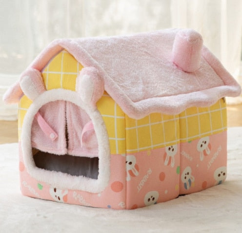 Foldable Dog House Pet Cat Bed Winter Dog Villa Sleep Kennel Removable Nest Warm Enclosed Cave Sofa Pets Supplies - Urban Pet Plaza 