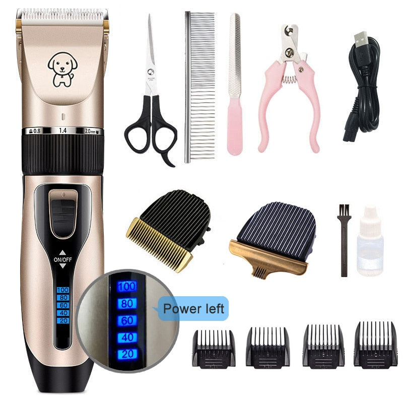 Dog Clipper Dog Hair Clippers Grooming (Pet/Cat/Dog/Rabbit) Haircut Trimmer Shaver Set Pets Cordless Rechargeable Professional - Urban Pet Plaza 