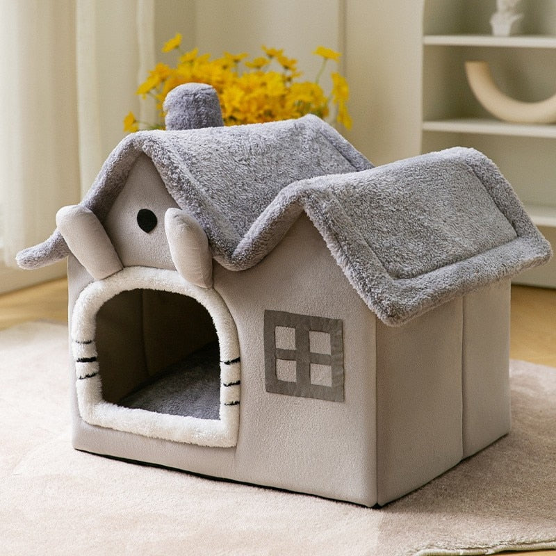 Foldable Dog House Pet Cat Bed Winter Dog Villa Sleep Kennel Removable Nest Warm Enclosed Cave Sofa Pets Supplies - Urban Pet Plaza 