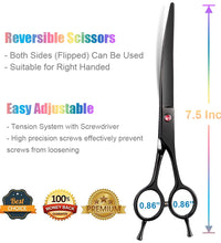 Portable Curved Pet Hair Scissors Grooming Both Hand Available Stainless Steel Dog Scissors Pets Shears Animal Cutting Scissors - Urban Pet Plaza 