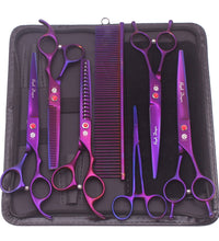 Purple Dragon Dog Grooming Scissors Kit 7