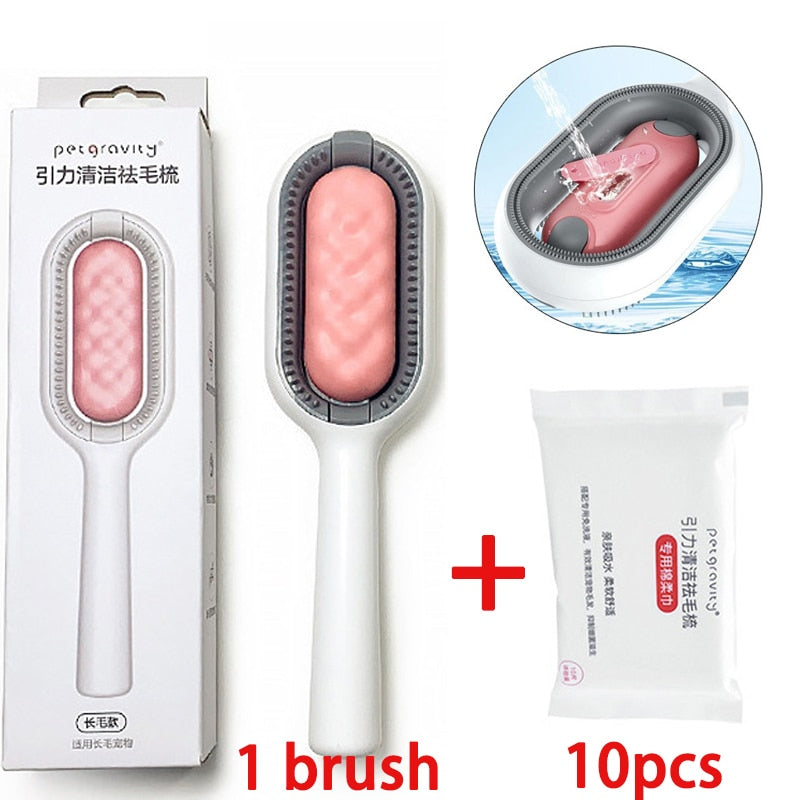 Upgraded Pet Hair Removal Comb with Wipes Grooming Tool for Cat Dog Pets Efficient Hair Remover Gatos Productos para Mascotas - Urban Pet Plaza 