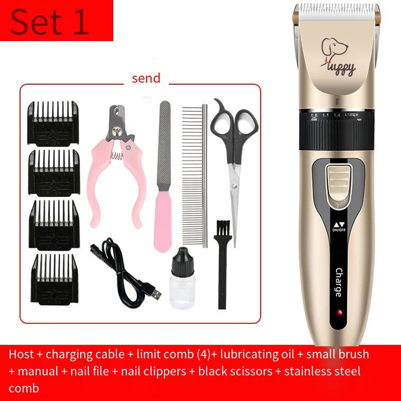 Dog Clipper Suit Dog Hair Clipper GroominHaircut Trimmer Shaver Set Pets Cordless Rechargeable Professional Multiple PET Uses - Urban Pet Plaza 