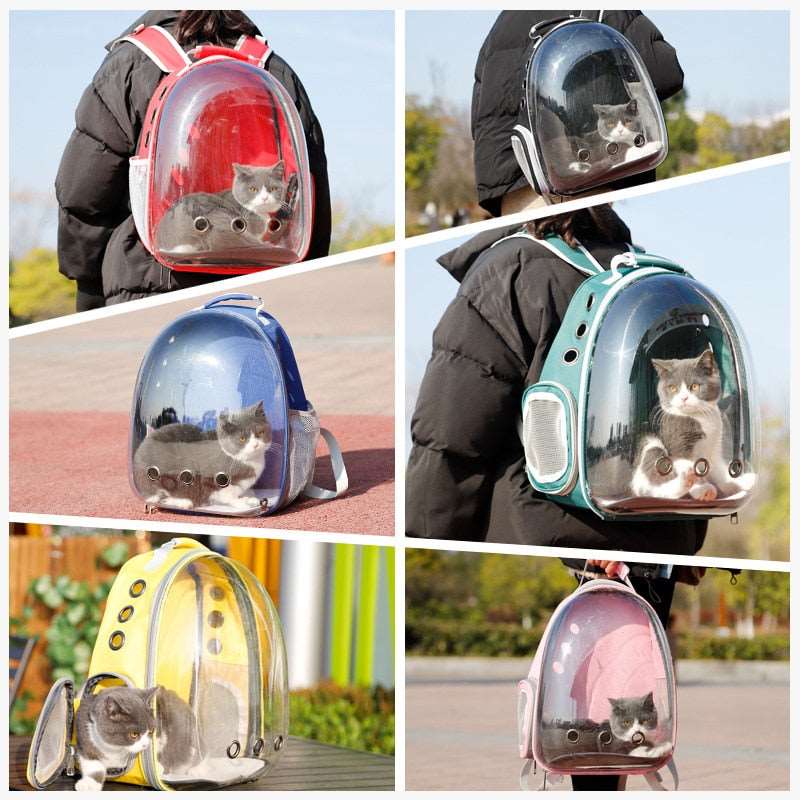 Cat Carrying Bag Space Pet Backpack Breathable Portable Transparent Backpack Puppy Dog Transport Carrier Space Capsule Bag Pets - Urban Pet Plaza 